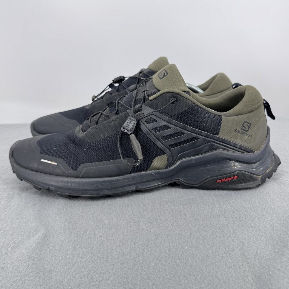 Salomon X Raise Shoes Mens‎ Size 14 Black Olive Trail Running Hiking 410412